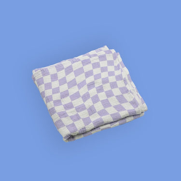 Wavy Baby Checked Organic Swaddle - Golden Child