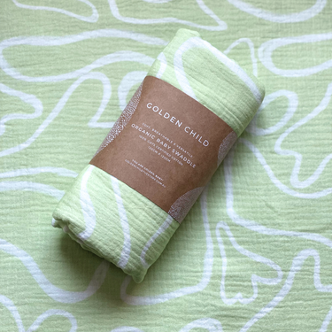 The Laze Organic Cotton Baby Swaddle - Lime