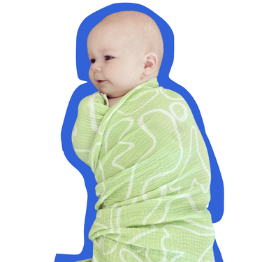 The Laze Organic Cotton Baby Swaddle - Lime