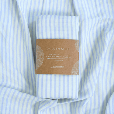 Baby Mini Stripe Organic Bamboo Cotton Baby Muslin Wrap – Lilac - Golden Child