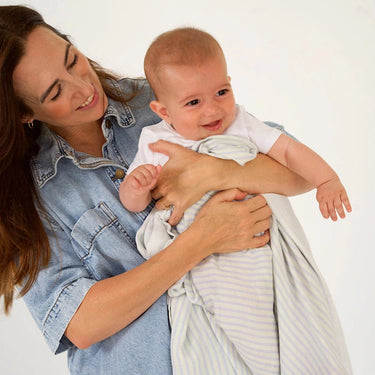 Baby Mini Stripe Organic Bamboo Cotton Baby Swaddle – Lilac - Golden Child