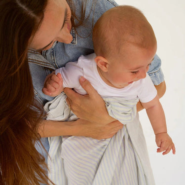 Baby Mini Stripe Organic Bamboo Cotton Baby Swaddle – Lilac - Golden Child