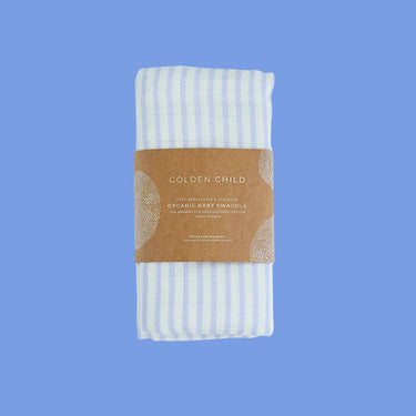 Baby Mini Stripe Organic Bamboo Cotton Baby Swaddle – Lilac - Golden Child