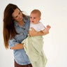 Baby Mini Stripe Organic Bamboo Cotton Baby Swaddle - Lime - Golden Child