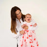 Cherry Heart Organic Cotton Baby Swaddle - Candy - Golden Child