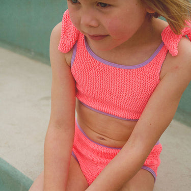 Golden Child Classic Crinkle Bikini - Fluro Pink & Purple - Golden Child