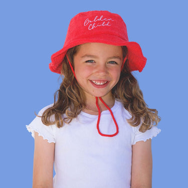 Golden Child Endless Summer Brimmed Terry Hat - Racer Red - Golden Child