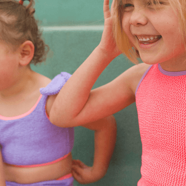 Golden Child Fluro Crinkle One Piece - Fluro Pink & lilac - Golden Child