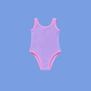 Golden Child Fluro Crinkle One Piece - lilac & pink - Golden Child