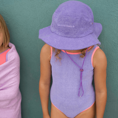 Golden Child Fluro Crinkle One Piece - lilac & pink - Golden Child