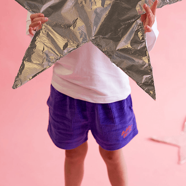 Golden Child Galaxy Cord Shorts - Purple Haze & Orange - Golden Child