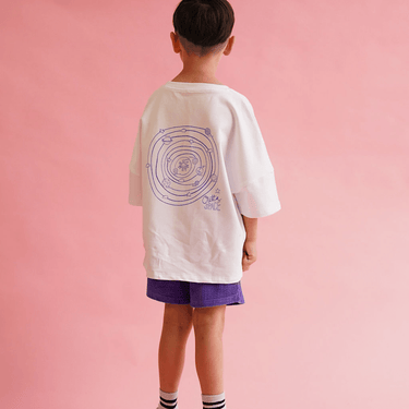 Golden Child Galaxy Cord Shorts - Purple Haze & Orange - Golden Child