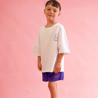 Golden Child Galaxy Cord Shorts - Purple Haze & Orange - Golden Child