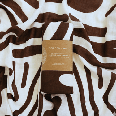 Golden Child Holiday Patterned Baby Muslin Wrap - Chocolate & Milk - Golden Child