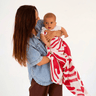 Golden Child Holiday Patterned Baby Muslin Wrap - Red and Milk - Golden Child
