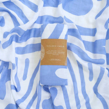 Golden Child Holiday Patterned Baby Swaddle - Golden Blue - Golden Child