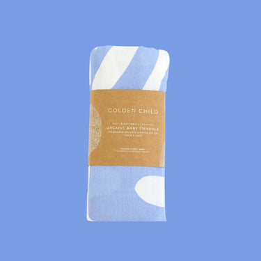 Golden Child Holiday Patterned Baby Swaddle - Golden Blue - Golden Child