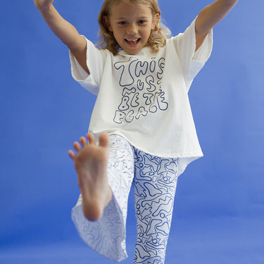 The Laze patterned children's flared pants - electric blue