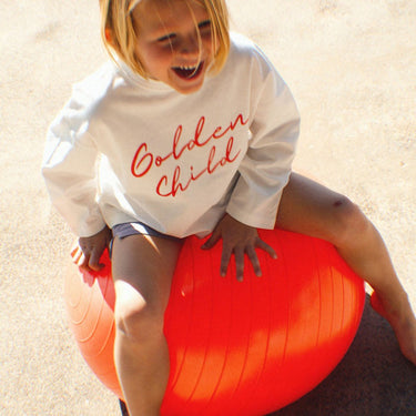 Golden Child Signature Long Sleeve Children's T-shirt - White - Golden Child