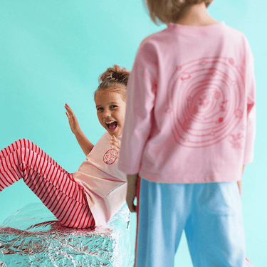 Golden Child Solar Flare Pants - Pink and red stripe - Golden Child