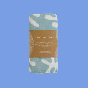 Marine Dream 100% Organic Cotton Baby Swaddle - Mineral - Golden Child