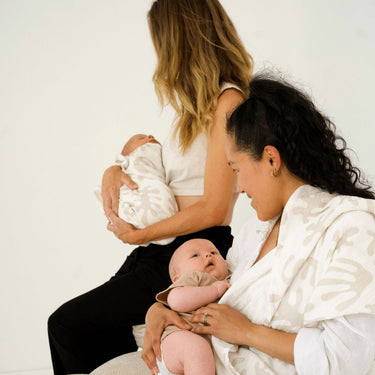 Marine Dream Organic Cotton Baby Muslin Wrap - Stone - Golden Child
