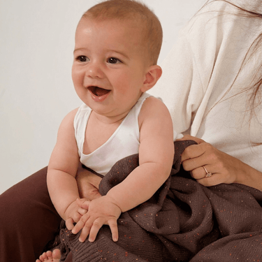 Organic Cotton Rainbow Speckled Baby Blanket - Chocolate - Golden Child