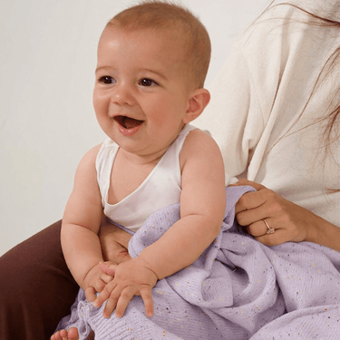Organic Cotton Rainbow Speckled Baby Blanket - Lilac - Golden Child