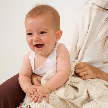 Organic Cotton Rainbow Speckled Baby Blanket - Golden Child