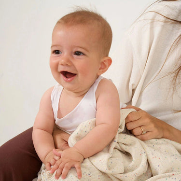 Organic Cotton Rainbow Speckled Baby Blanket - Golden Child