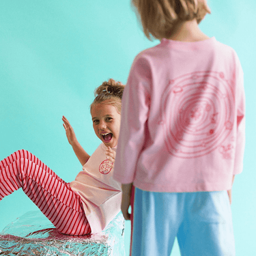 Outta Space Long Sleeve T-Shirt - Candy & Racer Red - Golden Child