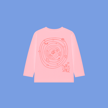 Outta Space Long Sleeve T-Shirt - Candy & Racer Red - Golden Child