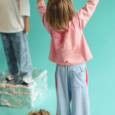 Outta Space Long Sleeve T-Shirt - Candy & Racer Red - Golden Child