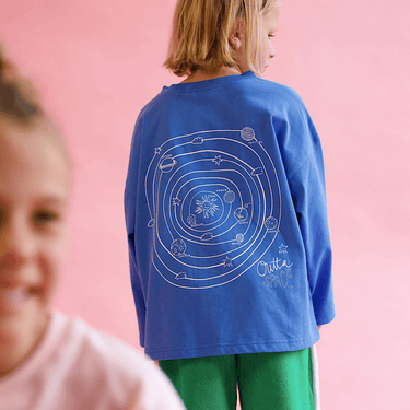 Outta Space Long Sleeve T-Shirt - Golden Blue & White - Golden Child