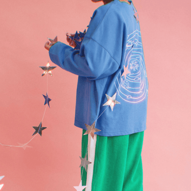 Outta Space Long Sleeve T-Shirt - Golden Blue & White - Golden Child