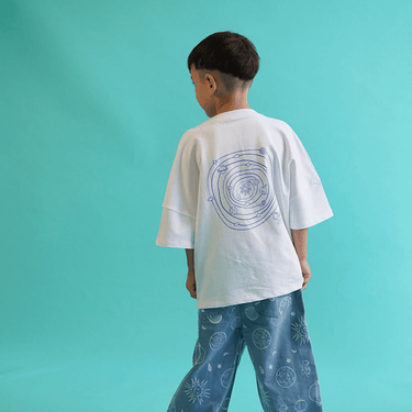 Outta Space Short Sleeve T-Shirt - White & Electric - Golden Child