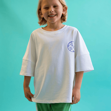 Outta Space Short Sleeve T-Shirt - White & Electric - Golden Child