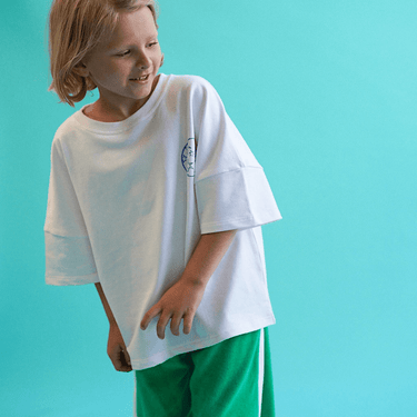 Outta Space Short Sleeve T-Shirt - White & Electric - Golden Child