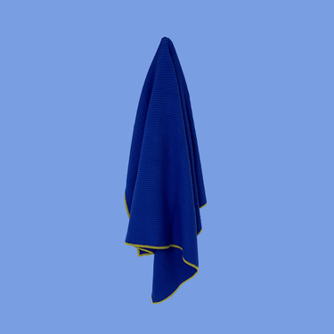 Retro Ribbed Trim Blanket - Electric & khaki - Golden Child