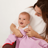 Retro Ribbed Trim Blanket - Lilac & Red - Golden Child