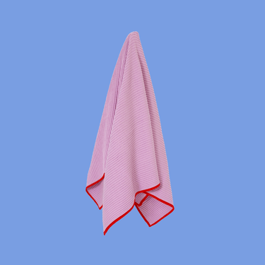 Retro Ribbed Trim Blanket - Lilac & Red - Golden Child