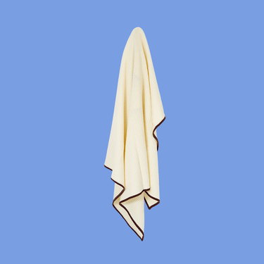 Retro Ribbed Trim Blanket - Milk & Chocolate - Golden Child