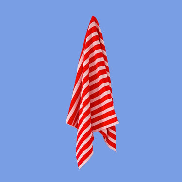 Retro Stripe Organic Cotton Blanket - Candy Pink & Red - Golden Child