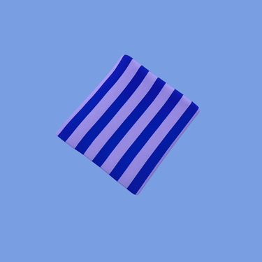 Retro Stripe Organic Cotton Blanket - Electric Blue & Lilac - Golden Child