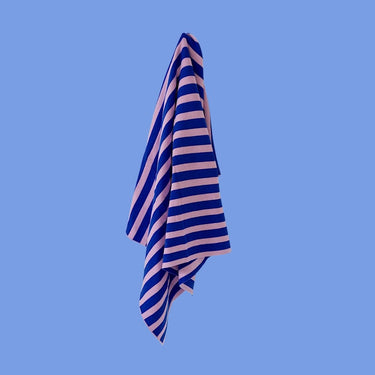 Retro Stripe Organic Cotton Blanket - Electric Blue & Lilac - Golden Child
