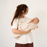 Retro Stripe Organic Cotton Blanket - Stone & Milk - Golden Child