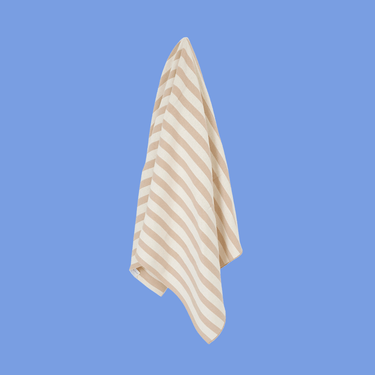 Retro Stripe Organic Cotton Blanket - Stone & Milk - Golden Child