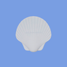 Stylish seashell teether photographed on a clean white surface.