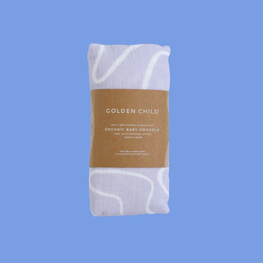 The Laze Organic Cotton Baby Swaddle - Lilac - Golden Child