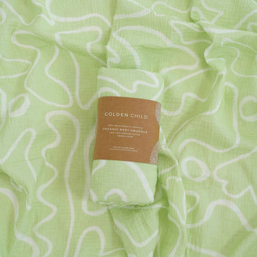 The Laze Organic Cotton Baby Swaddle - Lime - Golden Child